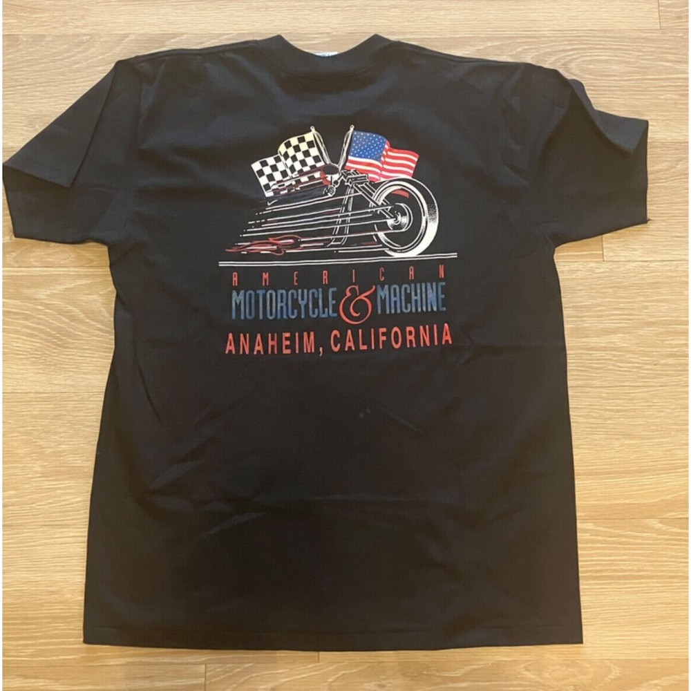 Vintage 90's American Motorcycle & Machine Anaheim CA tshirt sz L Single Stitch